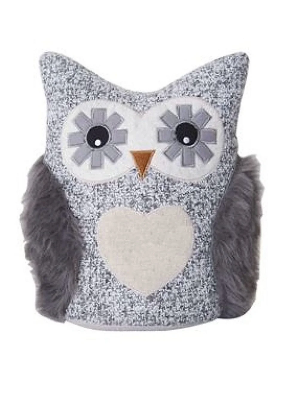 🦉 NWT Elements Gray Owl Decorative Weighted Door Stopper Plush Home Décor